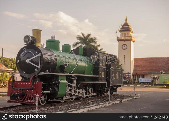 a old steam train Railway station of the city Chiang Mai at north Thailand. Thailand, Chiang Mai, November, 2019. THAILAND CHIANG MAI RAILWAY STATION