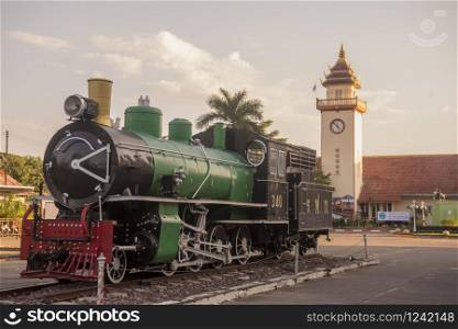 a old steam train Railway station of the city Chiang Mai at north Thailand. Thailand, Chiang Mai, November, 2019. THAILAND CHIANG MAI RAILWAY STATION