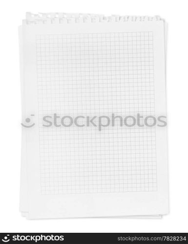 A page ripped off from the notebook isolated on white