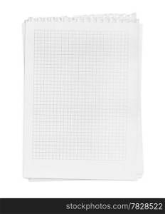 A page ripped off from the notebook isolated on white