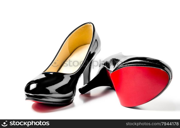 a pair of beautiful women&rsquo;s shoes patent leather with heels