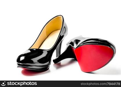 a pair of beautiful women&rsquo;s shoes patent leather with heels