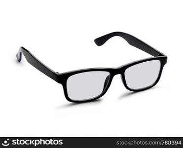 A pair of black glasses isolated on a white background. Clipping path is included