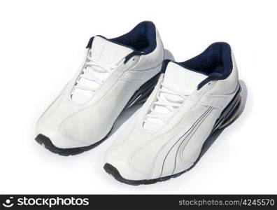 A pair of men&rsquo;s running shoes on white
