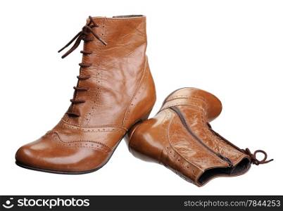 A pair of women boots, isolated on white background