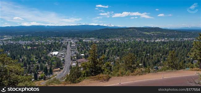 A panorama of Bend from Pilot Butte State Park
