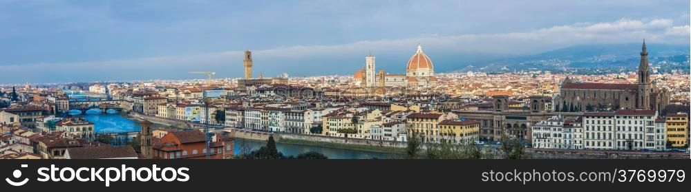 A panorama of the skyline of Florence, Italy