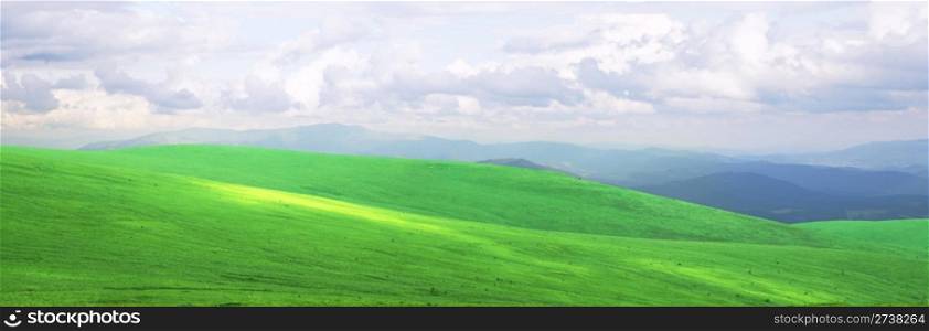 A panoramic view of the Carpathian Mountains