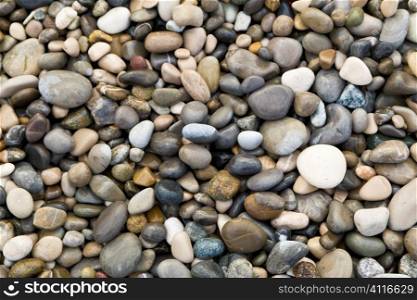 A pebble background shot on a beach