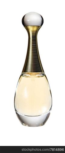A perfume bottle on the white background