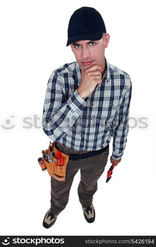 A perplexed handyman