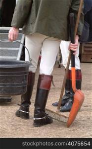 A person at a stables