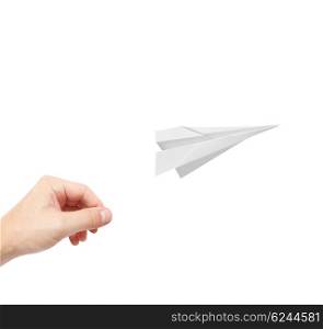 A person playing with paperplanes
