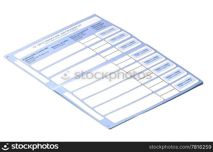 a pets passport on a white background