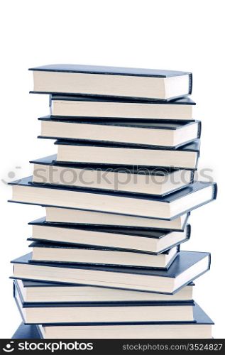 a photo of a book tower a over white background
