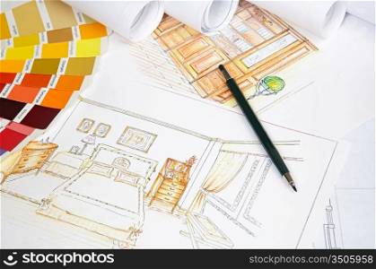 a photo of blue prints home Plans