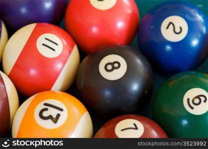 A photo of some billiard balls on the table
