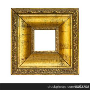 a picture gold frame isolated on a white