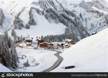 A picturesque village of Nesslegg, Schrocken, Austria