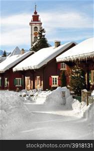 A picturesque winter scene in Andermatt, Switzerland