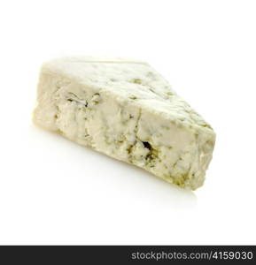 A Piece Of Blue Cheese On White Background