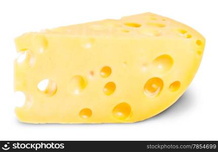 A Piece Of Cheese Isolated On White Background