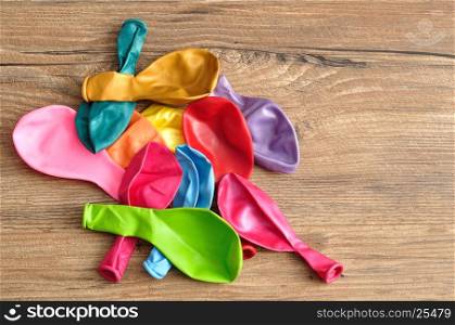A pile of colorful balloons