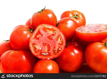 A pile of home-grown beef tomatoes