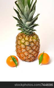 A pineapple and clementines orange