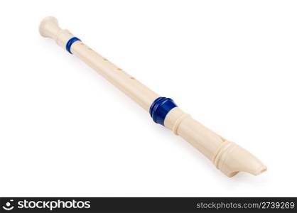 a plastic flute, over white, clipping path
