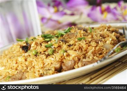 A plate of delicious oriental fried rice
