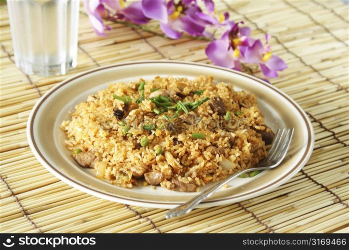 A plate of delicious oriental fried rice