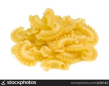 A portion of Creste di gallo pasta isolated on white