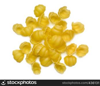 A portion of Gnocchi shells italian pasta isolated on white