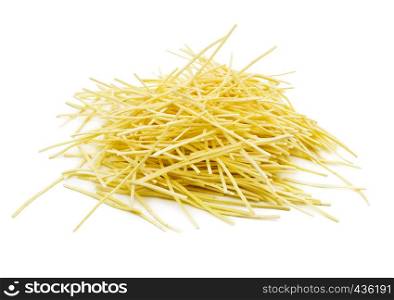 A portion of pasta noodles isolated on white