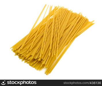 A portion of Spaghetti tube pasta isolated on white