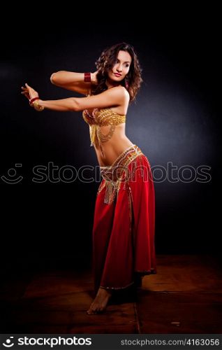 A portrait of a beautiful belly dancer