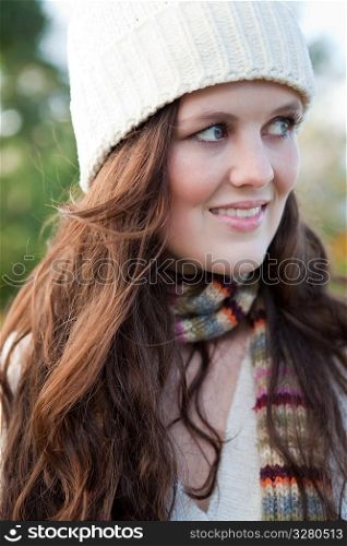 A portrait of a beautiful teenager outdoor