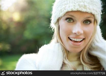 A portrait of a beautiful woman outdoor