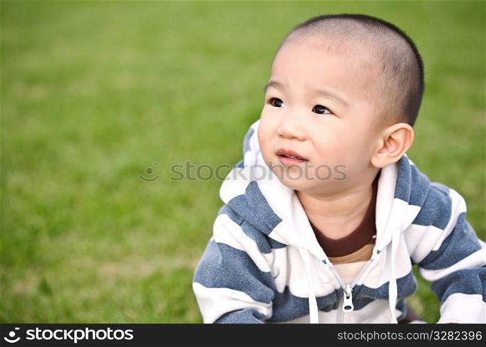 A portrait of a cute asian boy