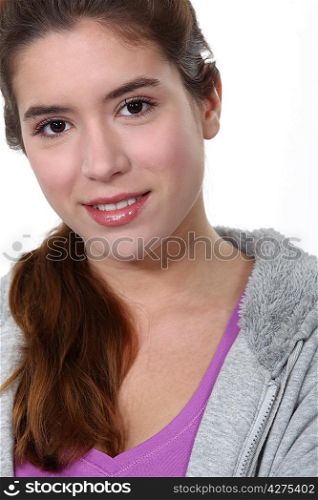 A portrait of a female teenager.