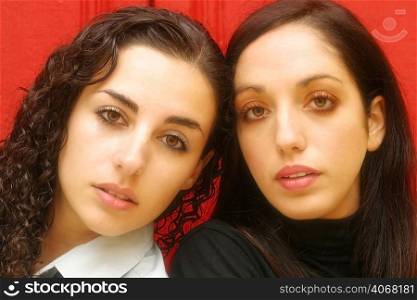 A portrait of two attractive Maltese Girls.