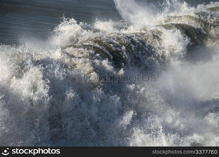 A powerful wave approaching Lido di Camaiore Beach, Italy