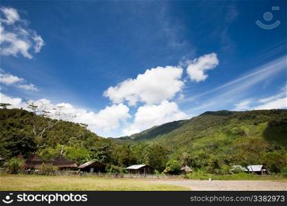 A primitive mountain village in Indonesia