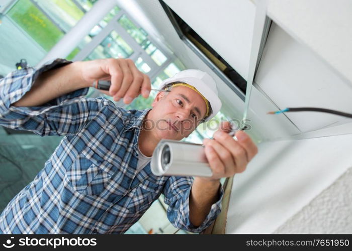 a professional cctv technician working