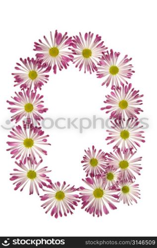 A Q Made Of Pink And White Daisies