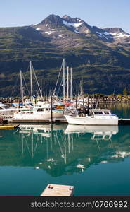 A rare day of sunshine for the mariners of Whittier Alaska