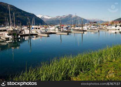 A rare day of sunshine for the mariners of Whittier Alaska