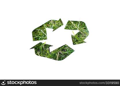 A recycle logo of grass