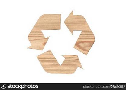 A recycle logo with a tree